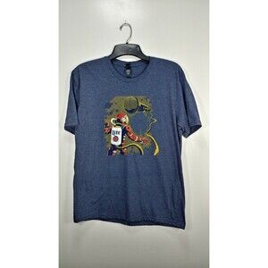 Miller Lite Beer Mens Space Astronaut MTV style Graphic TShirt Grey Size Large